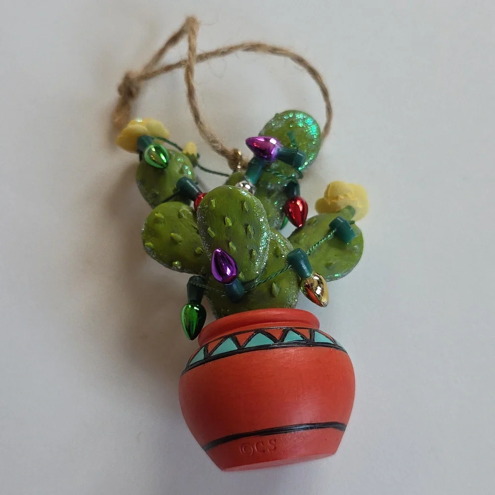 Christmas Ornament - Colorful Cactus Ornament with Beads